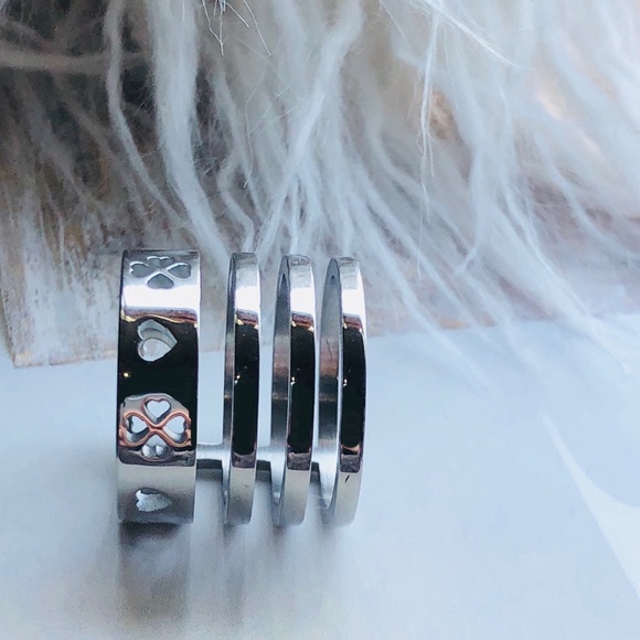 Ring heart four leaf clover size 7.5 silver  2018 - Picture 7 of 8